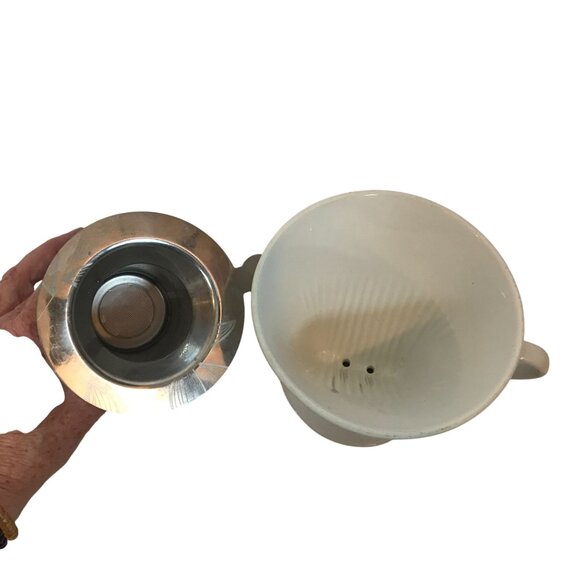Ceramic Coffee Dripper & Stainless Steel Tea Strainer Set - Picture 5 of 6
